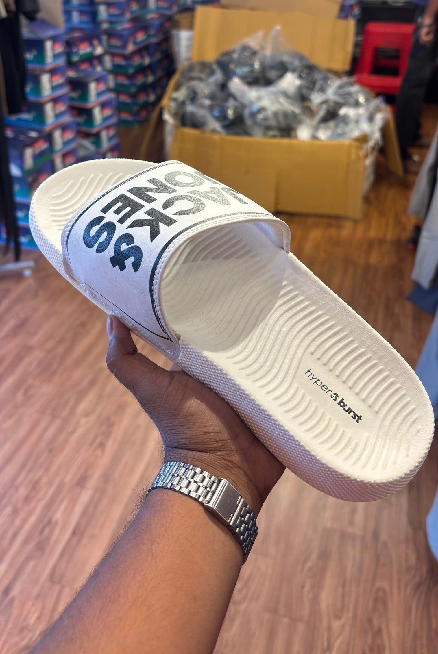 JACK & JONES  Hyperburst Slides for Men in White