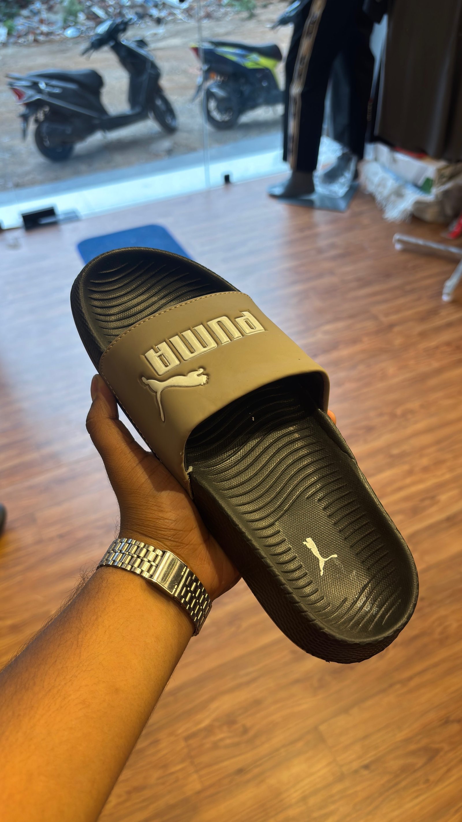 Puma Olive Green Slide Sandals for Men