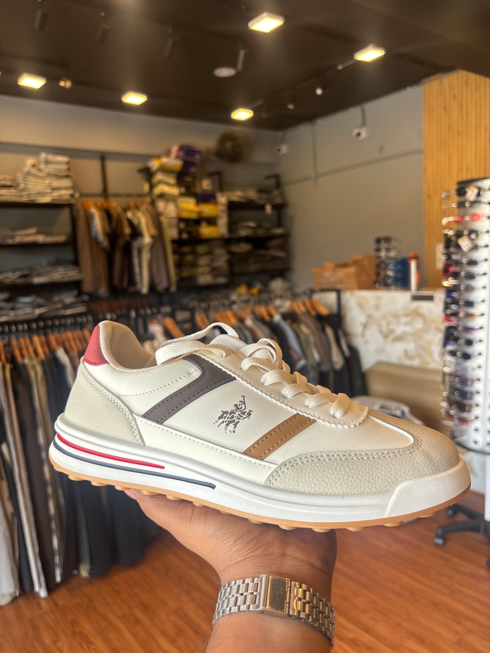 Ralph Lauren Polo Club White Leather Casual Sneakers for Men