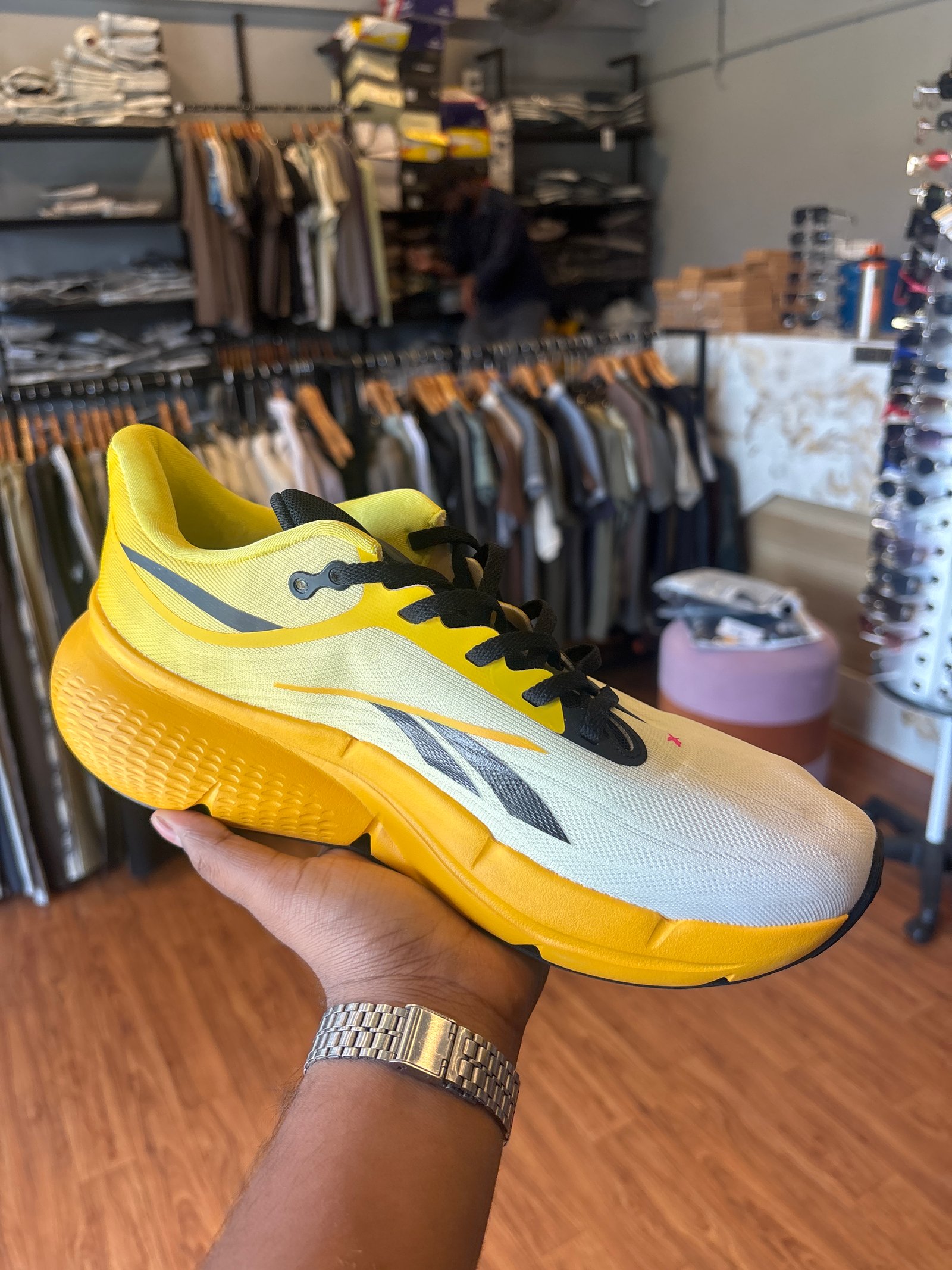 Yellow and White Running Shoes for Men