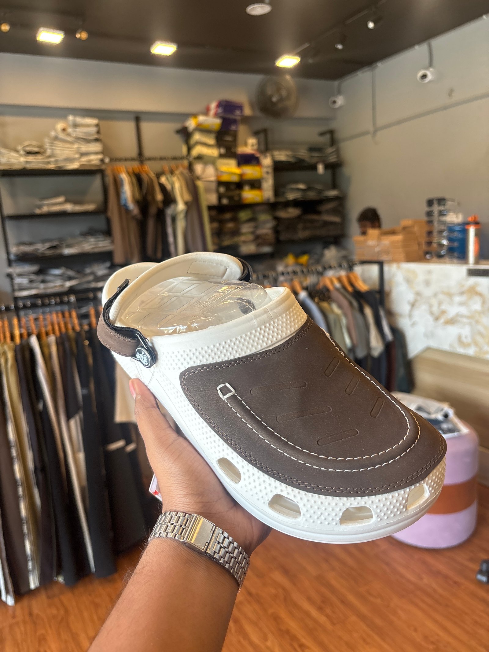 Brown and White Comfortable Slip-On Loafers for Men