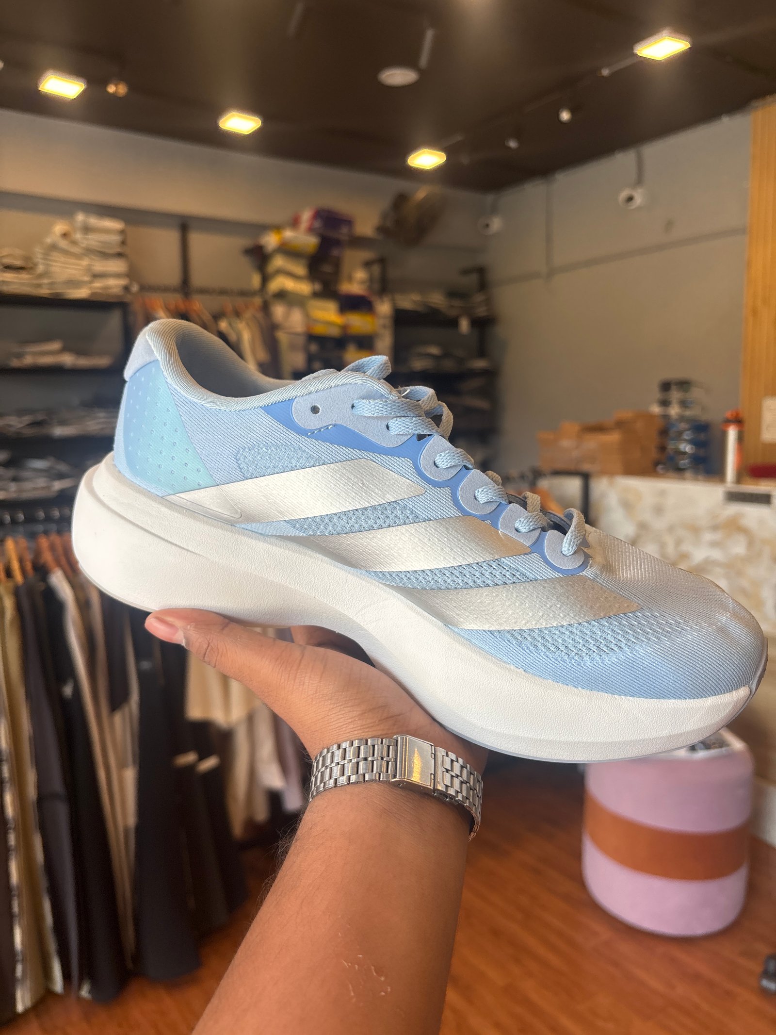 Adidas Cloudfoam Sneakers for Men in Light Blue and White