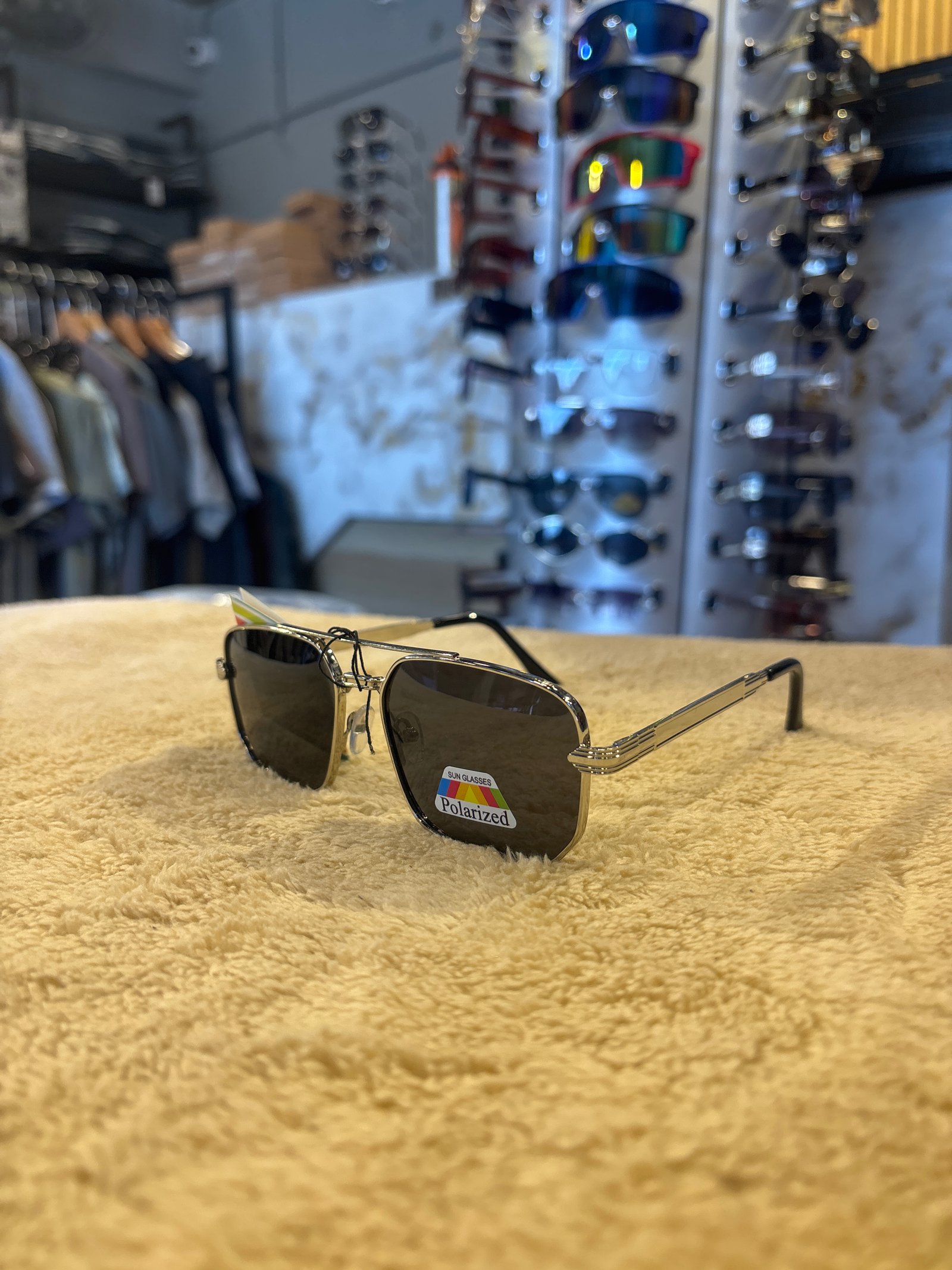 Polarized Aviator Sunglasses with Silver Frame