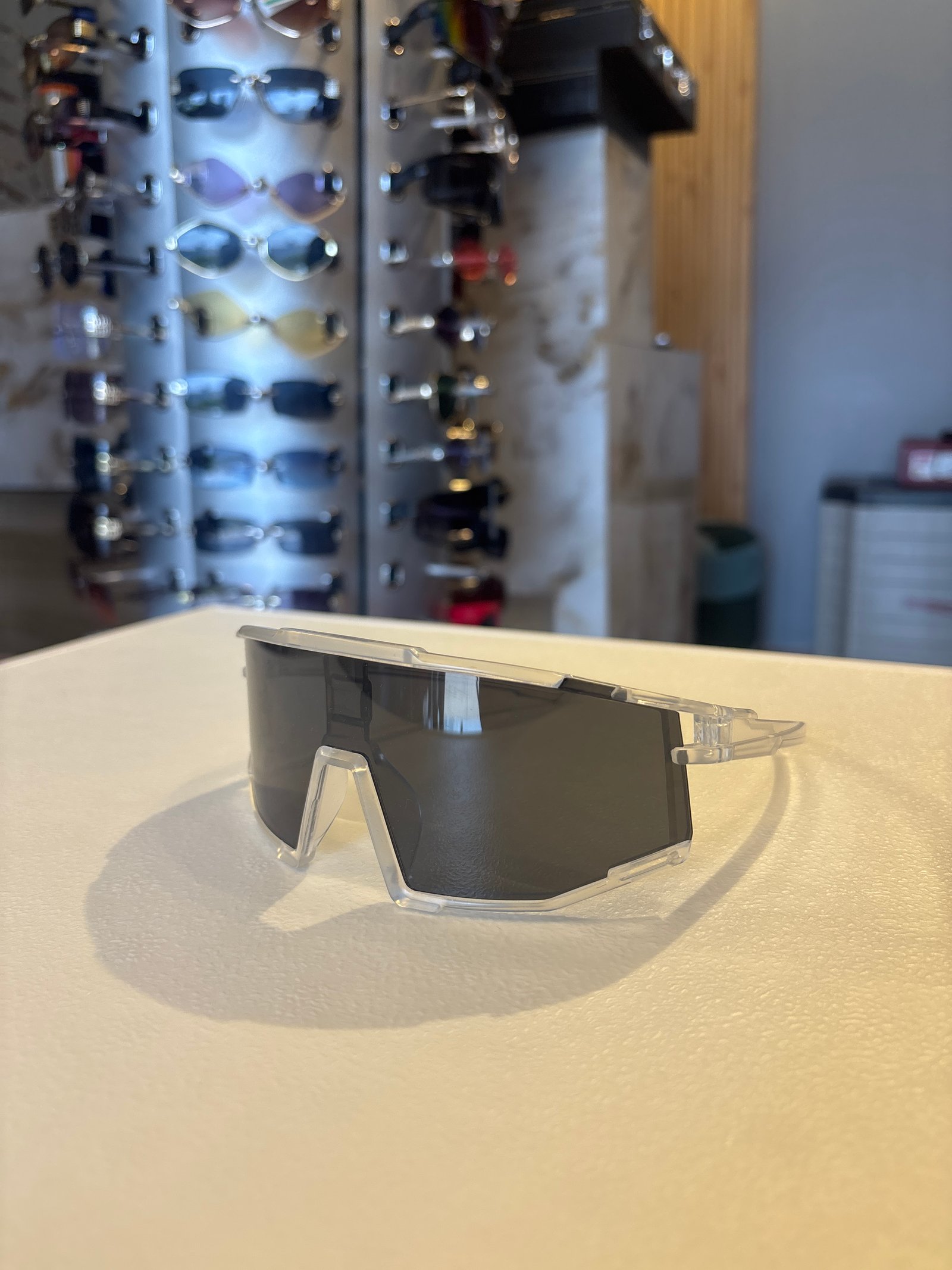 Trendy Black Sunglasses for Men with Clear Frame