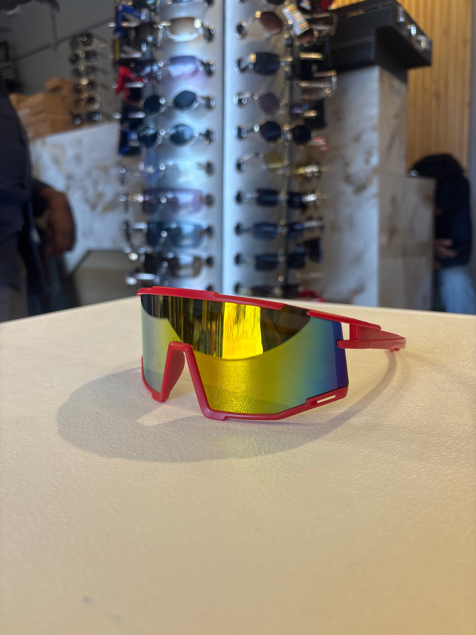 Red Frame Gradient Sunglasses for Men