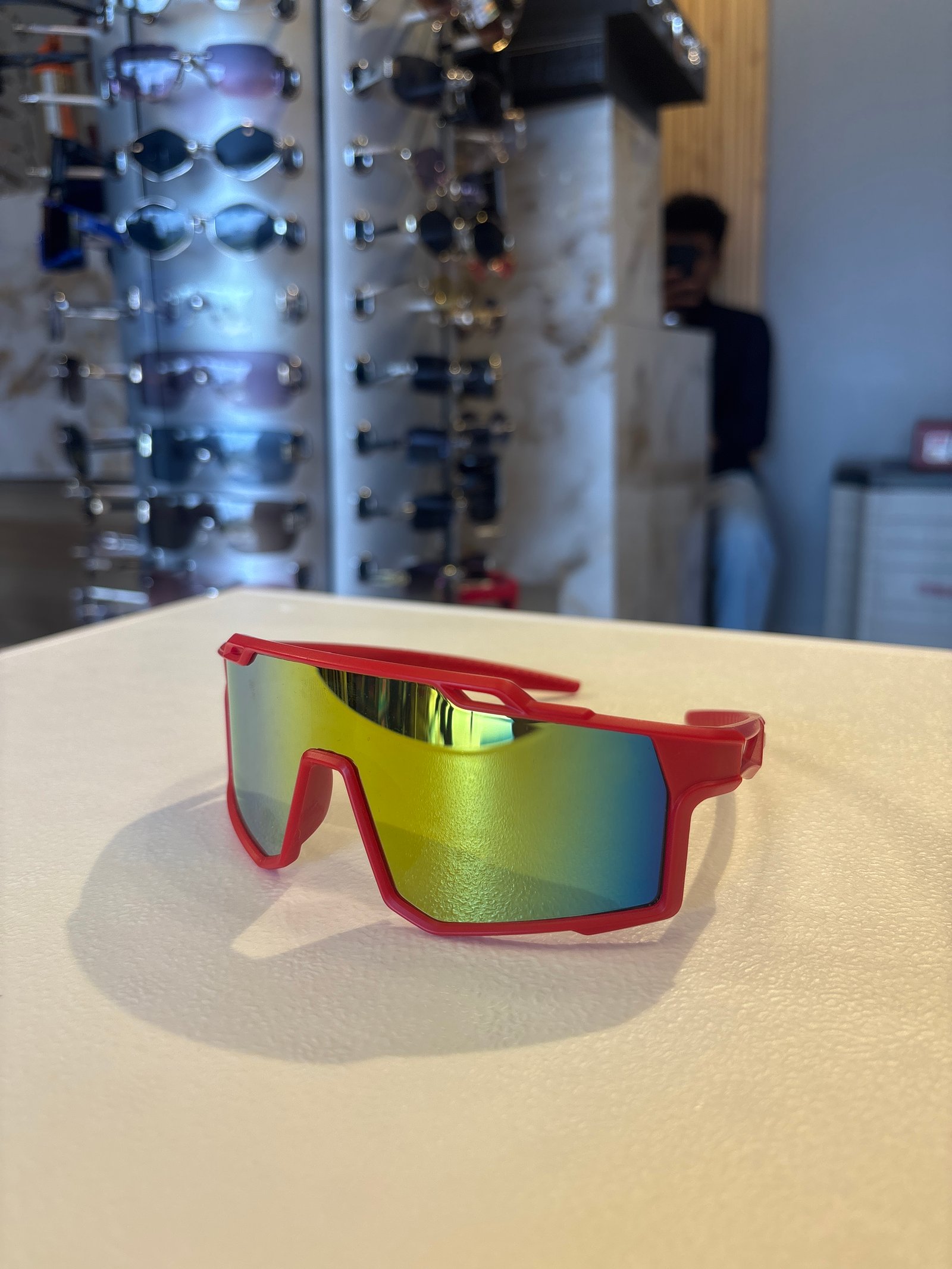 Red Gradient Sunglasses for Men with Stylish Frame
