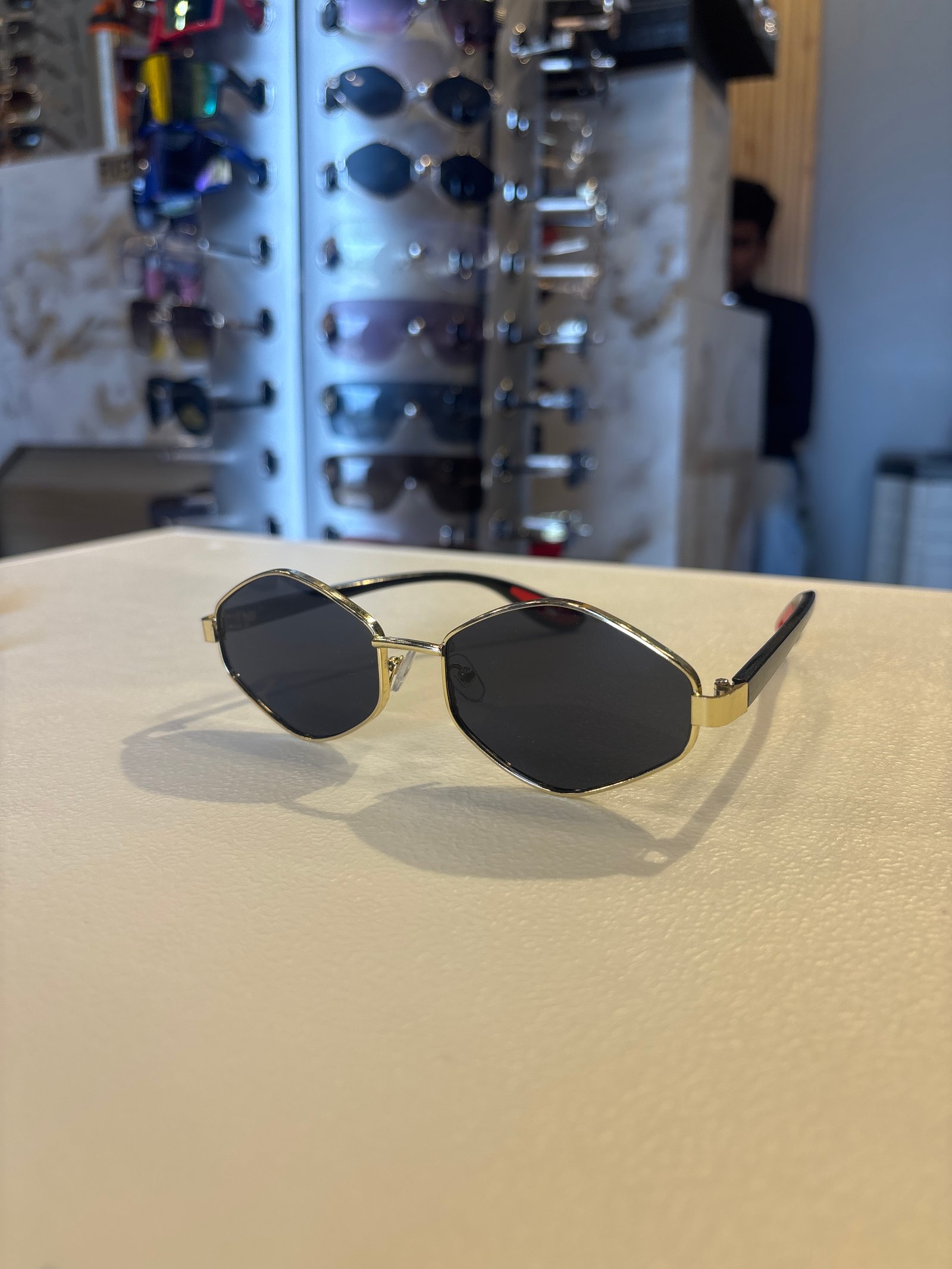 Gold Aviator Sunglasses with Dark Lenses for Men