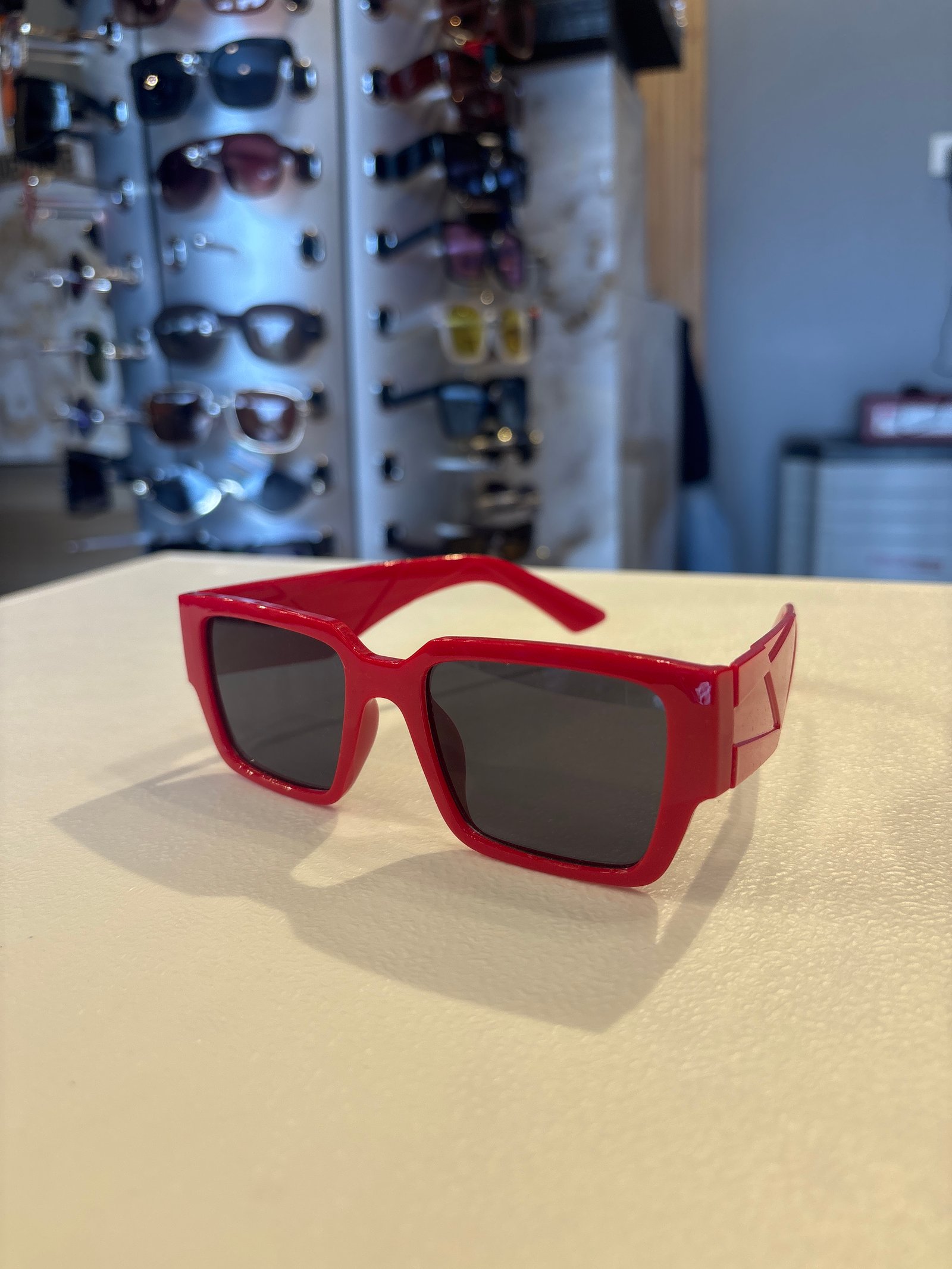 Red Plastic Sunglasses for Men and Women